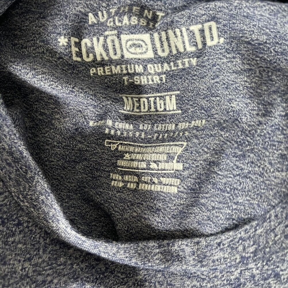 ECKO Shirt Mens Medium Vandals For Hire Skate Skater Tee Heather Blue Y2K - Picture 8 of 9